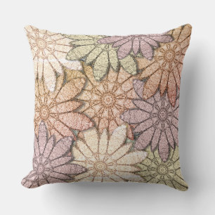 Metallic Flowers Cushion