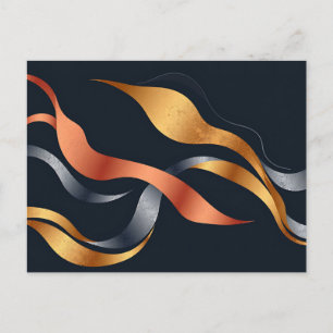 Metallic Flowing Shapes Postcard