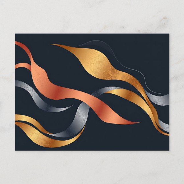 Metallic Flowing Shapes Postcard (Front)