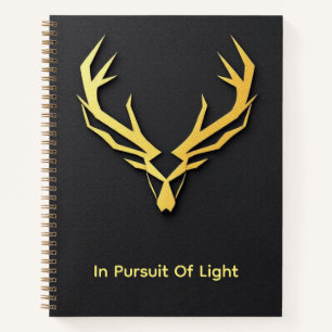 Metallic Foil Accent Art Embossed Geometric Stag Notebook