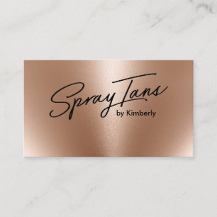 Metallic foil bronze gold spray tans modern script business card