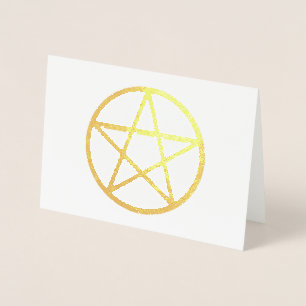 Metallic Foil Pentacle Greeting Card
