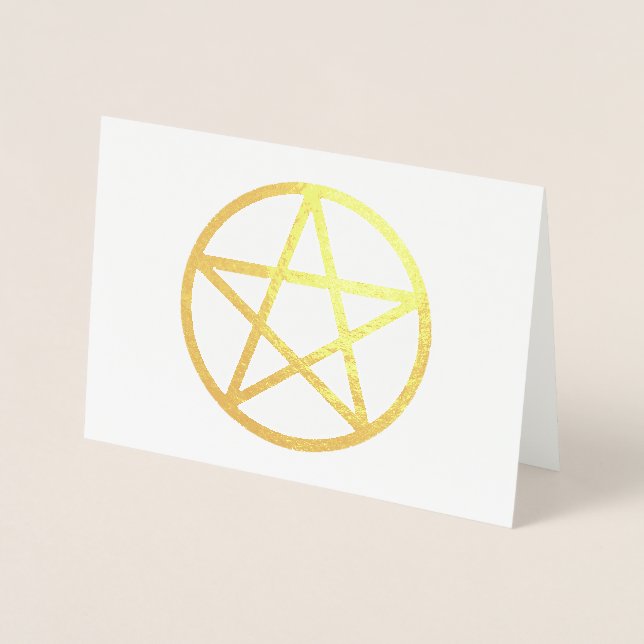 Metallic Foil Pentacle Greeting Card (Front)
