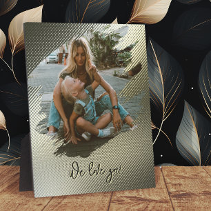 Metallic Frame Brushstroke Family Love Photo