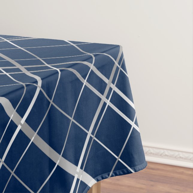 Metallic Frame Pattern.b D Blue BG Tablecloth (In Situ)