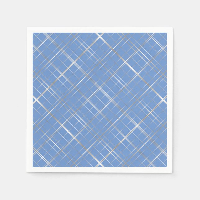 Metallic Frame Pattern.b L Blue BG Napkin (Front)