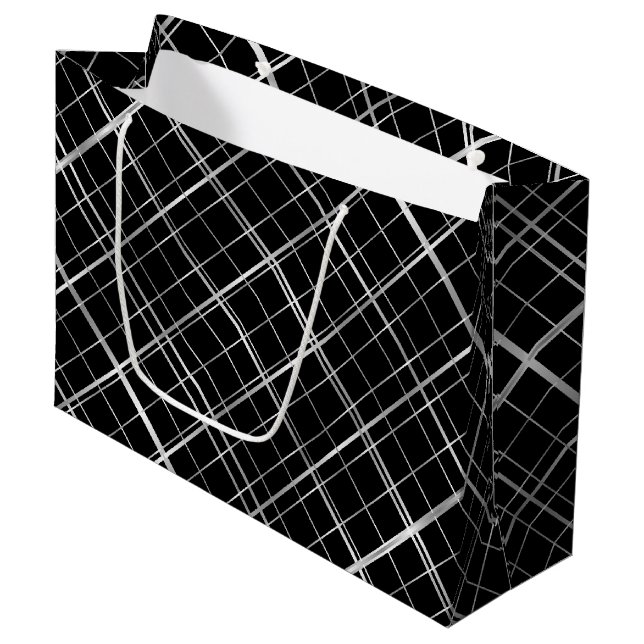 Metallic Frame Pattern.b Large Gift Bag (Front Angled)