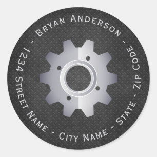 Metallic - Gear Mechanic Return Address Label