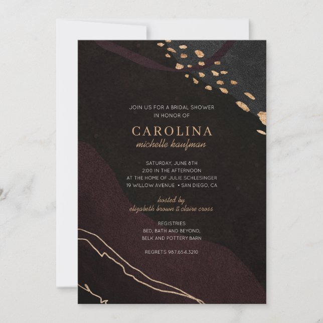 Metallic Geode Bridal Shower Invitation (Front)