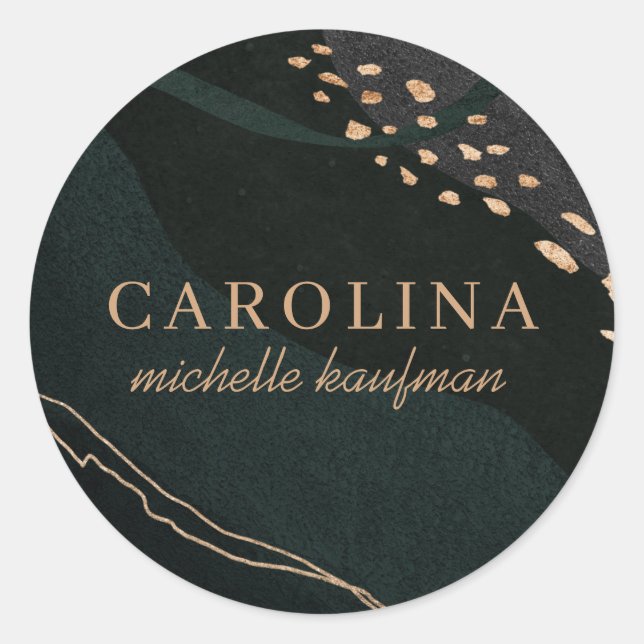 Metallic Geode Classic Round Sticker (Front)