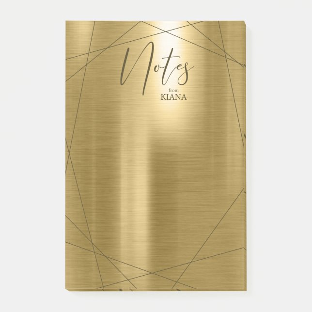 Metallic Geometric Notes Gold ID648 (Front)