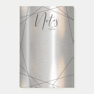 Metallic Geometric Notes Silver/Black ID648