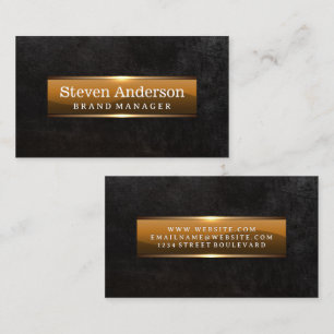 Metallic Glossy Banner   Black Texture Business Card