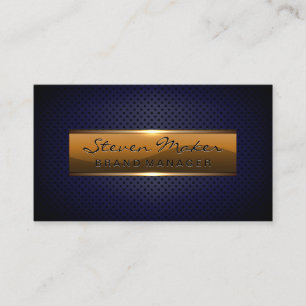 Metallic Glossy Banner   Blue Perforated Mesh Business Card