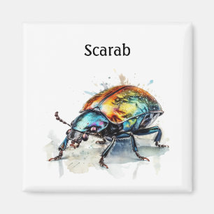metallic glow scarab beetle, customisable magnet