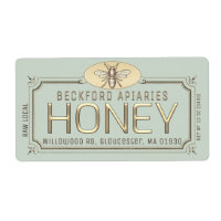 Metallic Gold 3D Framed Honey Label with Bee 