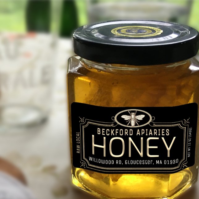Metallic Gold 3D Framed Honey Label with Bee (Creator Uploaded)