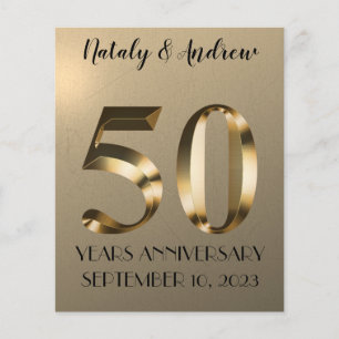 Metallic Gold 50th Wedding Anniversary Flyer