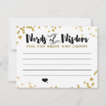 Metallic Gold Advice Card for Bride and Groom<br><div class="desc">matching party items available,  email seasidepapercompany@gmail.com</div>