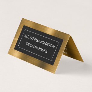 Metallic Gold and Black Foil Modern and Elegant Business Card