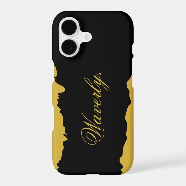 Metallic Gold and Black Stylish Personalized Name (Back)