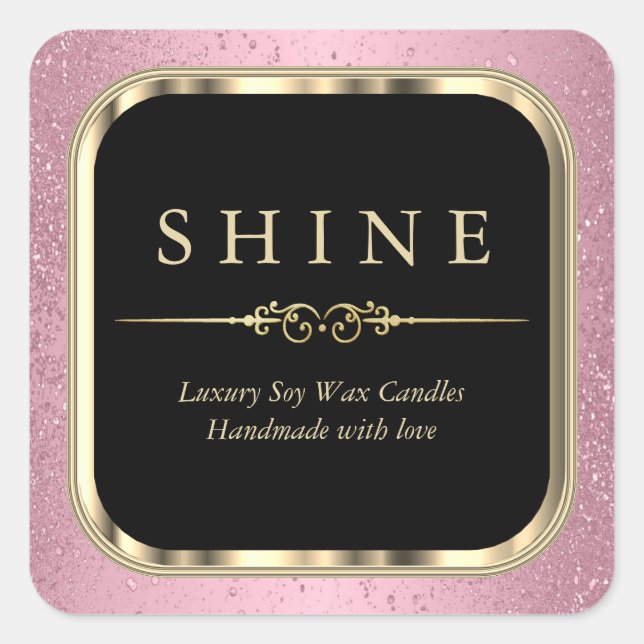Metallic Gold and Pink Labels Square (Front)