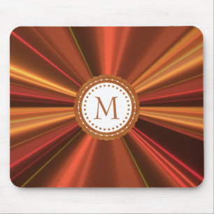 Metallic Gold And Red Fractal Mouse Pad