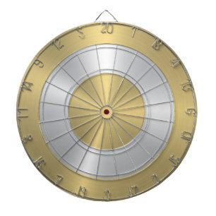 Metallic Gold and Silver Circles Dartboard