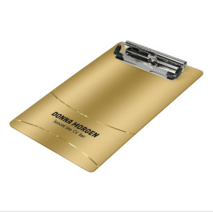 Metallic gold background and stripe frame mini clipboard
