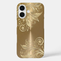 Metallic Gold background floral accent