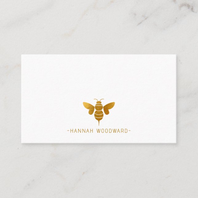 Metallic Gold Bee Personalised Profile Card (Front)