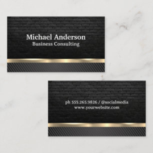Metallic Gold   Black Carbon Fibre   Brick Business Card
