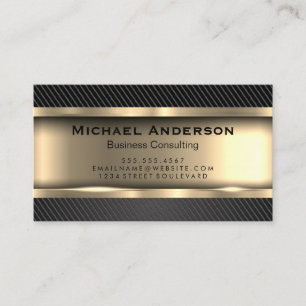 Metallic Gold Black Carbon Fibre Business Card