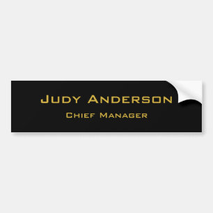 Metallic Gold & Black Professional Modern Elegant Bumper Sticker