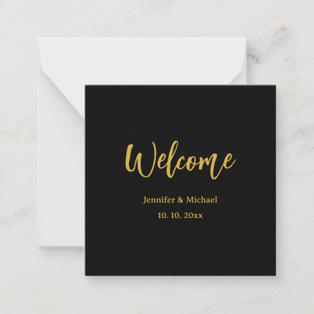 Metallic Gold & Black Professional Modern Elegant Card (Front)