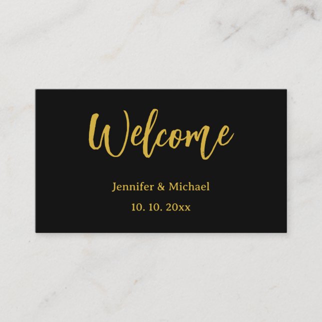 Metallic Gold & Black Professional Modern Elegant Enclosure Card (Front)