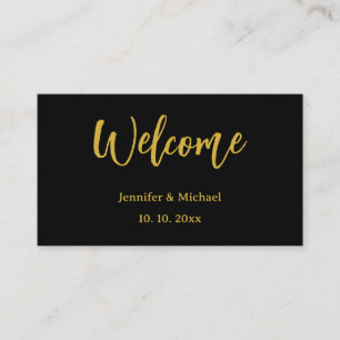 Metallic Gold & Black Professional Modern Elegant Enclosure Card