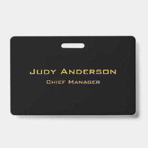 Metallic Gold & Black Professional Modern Elegant ID Badge