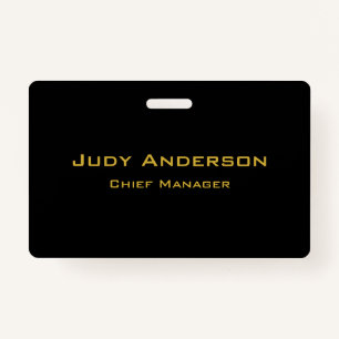 Metallic Gold & Black Professional Modern Elegant ID Badge