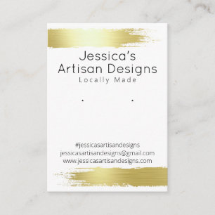 Metallic Gold Brush Handmade Jewellery Display Car Business Card