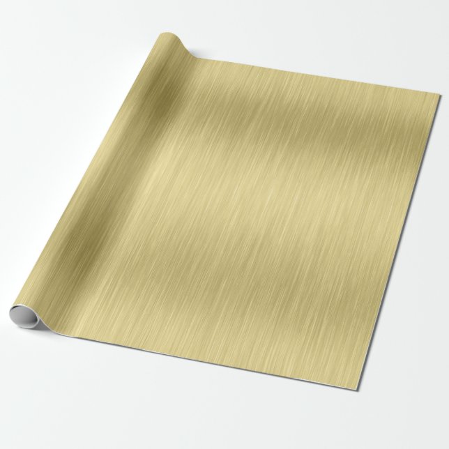 Metallic gold brushed aluminium texture wrapping paper (Unrolled)