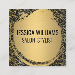 Metallic Gold Brushed   Gold Texture Background Square Business Card