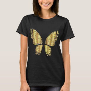 Metallic Gold Butterfly Garden Flying T-Shirt