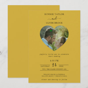 Metallic Gold Classic Elegant Wedding Invitation
