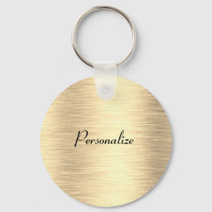 Metallic Gold Classic Round keychain