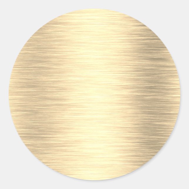 Metallic Gold Classic Round Sticker (Front)