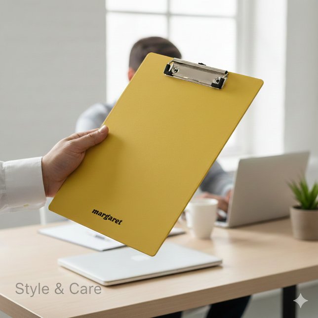 Metallic Gold Clipboard with Your Name Displayed (Metallic Gold Clipboard with Your Name Displayed)