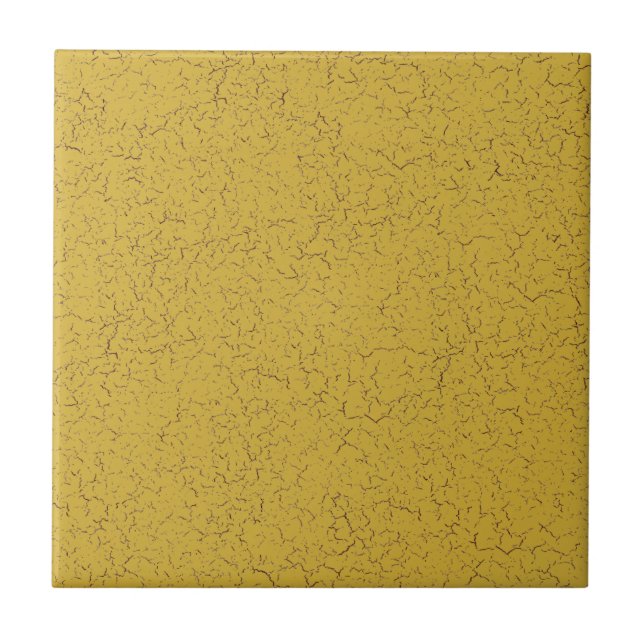 Metallic Gold Crackle Glaze Solid Colour Tile (Front)