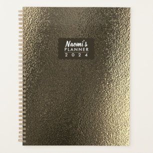 Metallic Gold Custom One-Year Weekly Planner