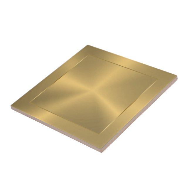 Metallic Gold Design Stainless Steel Look Ceramic Tile (Side)